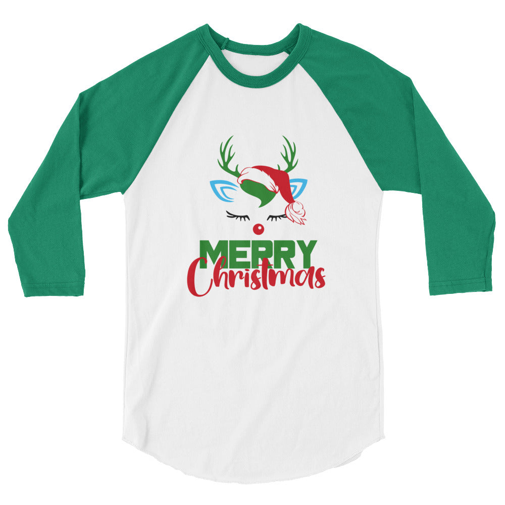 MERRY CHRISTMAS - 3/4 sleeve raglan shirt