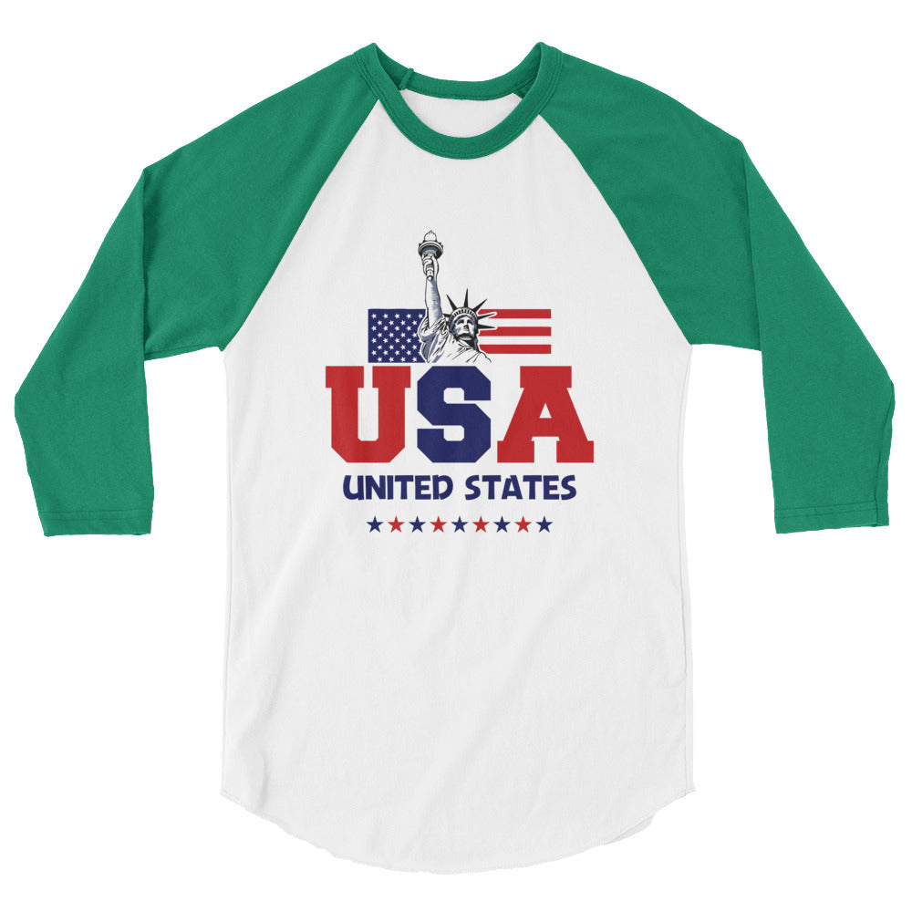 UNITED STATES OF AMERICA - 3/4 sleeve raglan shirt