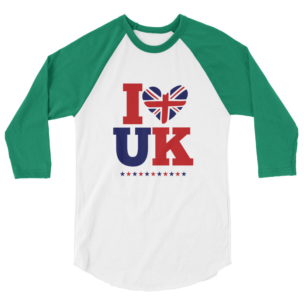 I LOVE UK - 3/4 sleeve raglan shirt