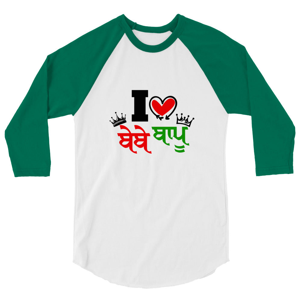 I LOVE BEBE BAPU - 3/4 sleeve raglan shirt