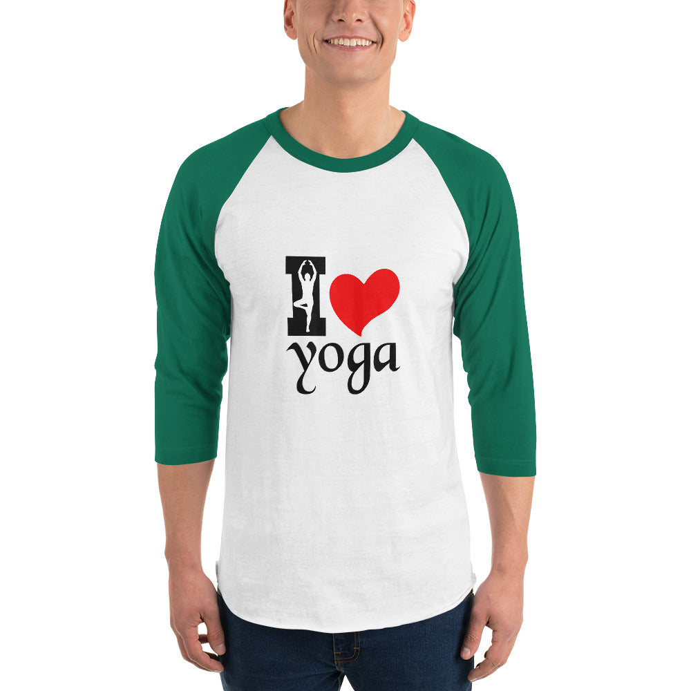 I LOVE YOGA - 3/4 sleeve raglan shirt