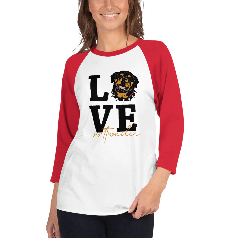 LOVE  ROTTWEILER - 3/4 sleeve raglan shirt