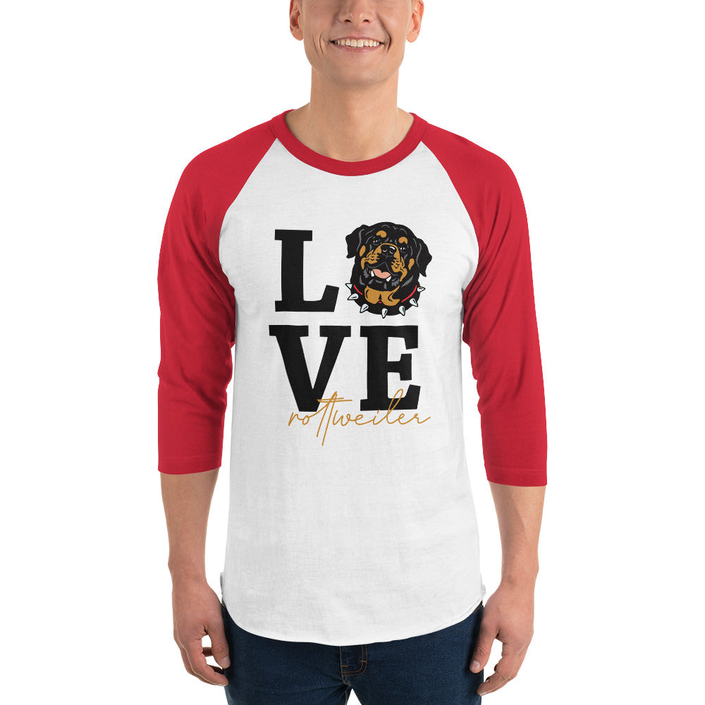 LOVE  ROTTWEILER - 3/4 sleeve raglan shirt