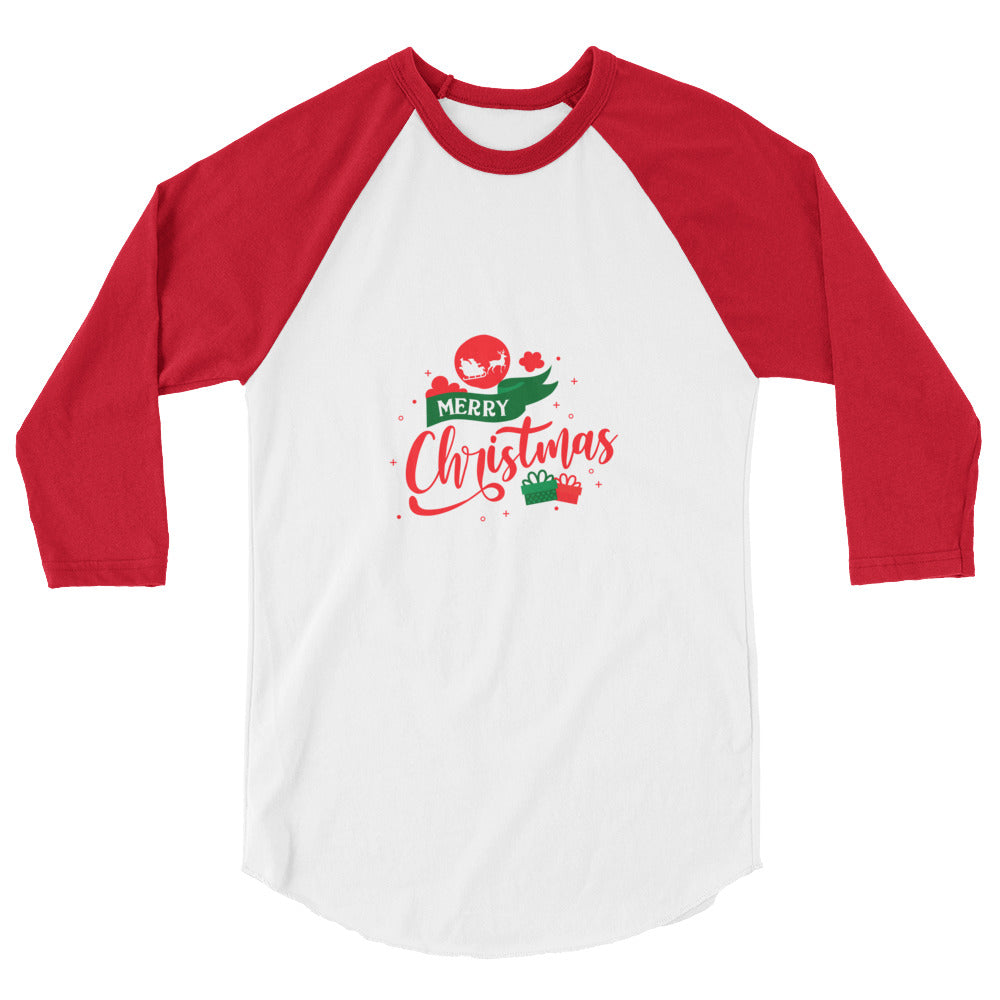 Merry Christmas- 3/4 sleeve raglan shirt