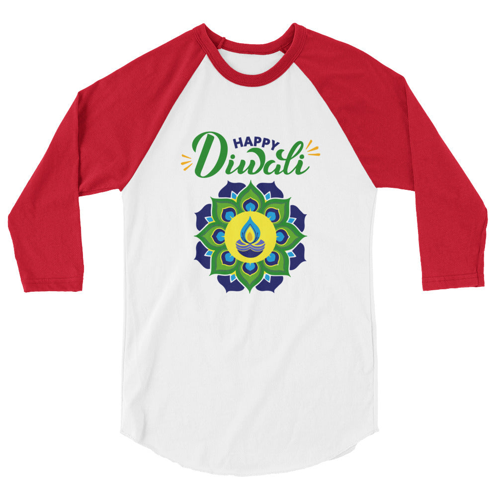 HAPPY DIWALI - 3/4 sleeve raglan shirt