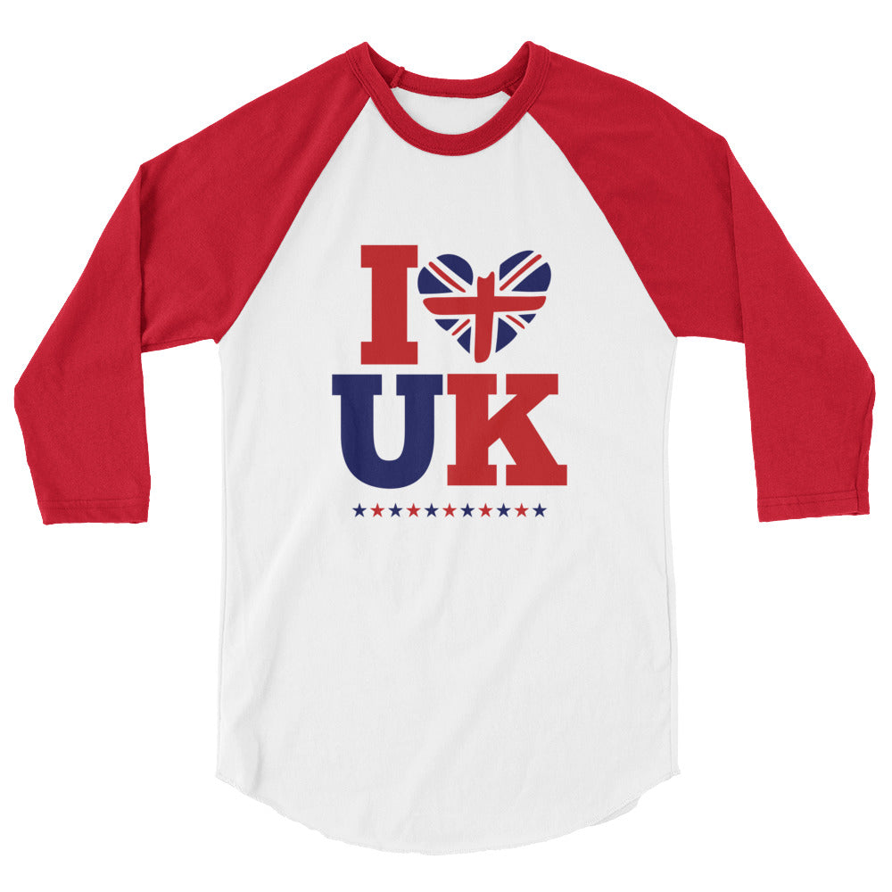 I LOVE UK - 3/4 sleeve raglan shirt