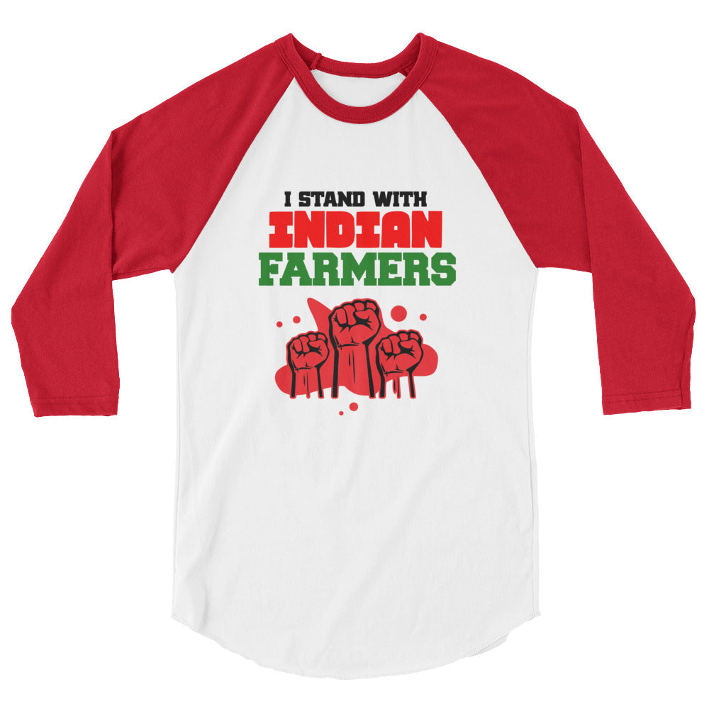 I STAND WITH INDIAN FARMERS - 3/4 sleeve raglan shirt