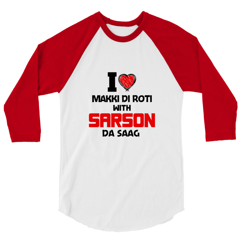 I LOVE MAKKI DI ROTI - 3/4 sleeve raglan shirt