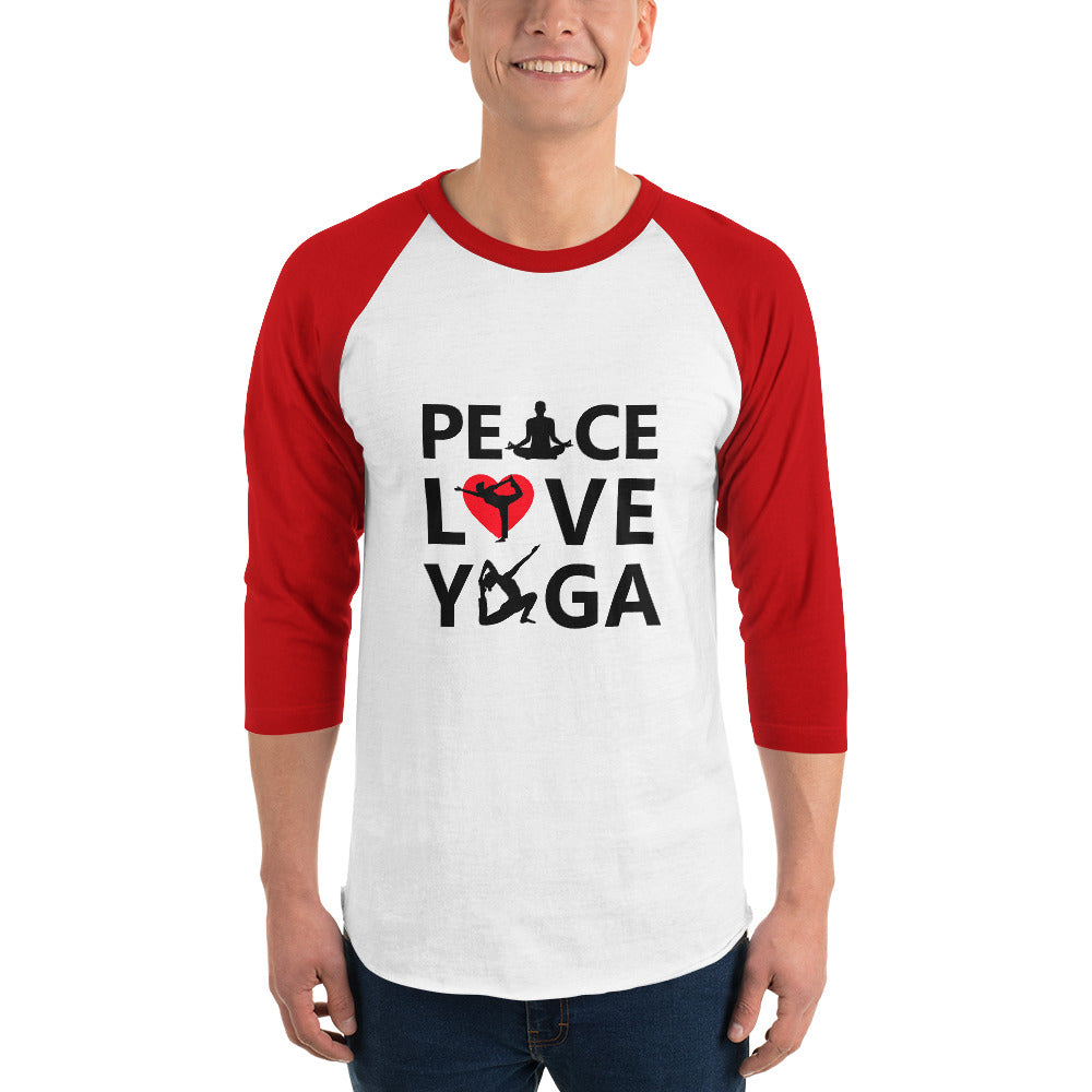 PEACE LOVE YOGA - 3/4 sleeve raglan shirt