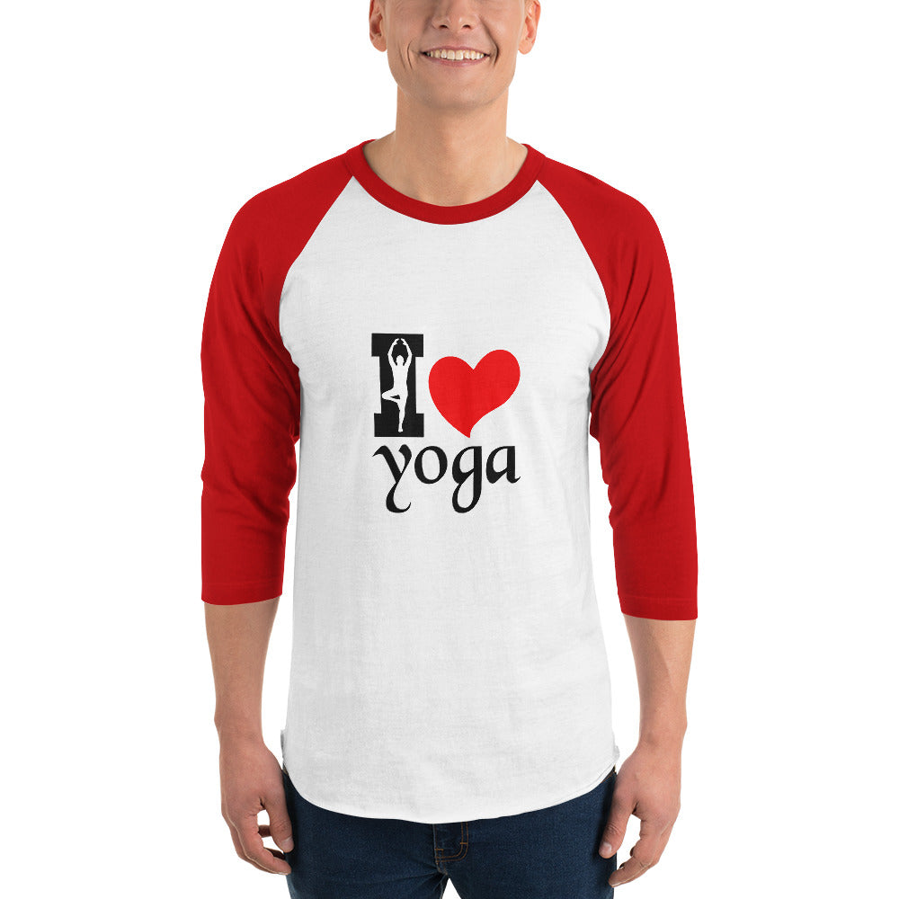 I LOVE YOGA - 3/4 sleeve raglan shirt