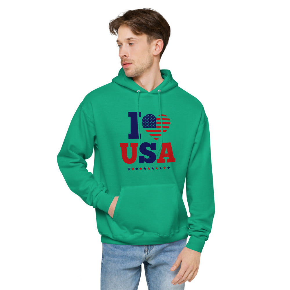 I LOVE USA - unisex fleece hoodie