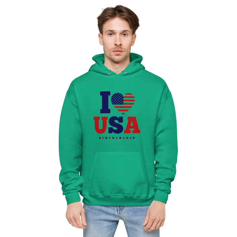 I LOVE USA - unisex fleece hoodie