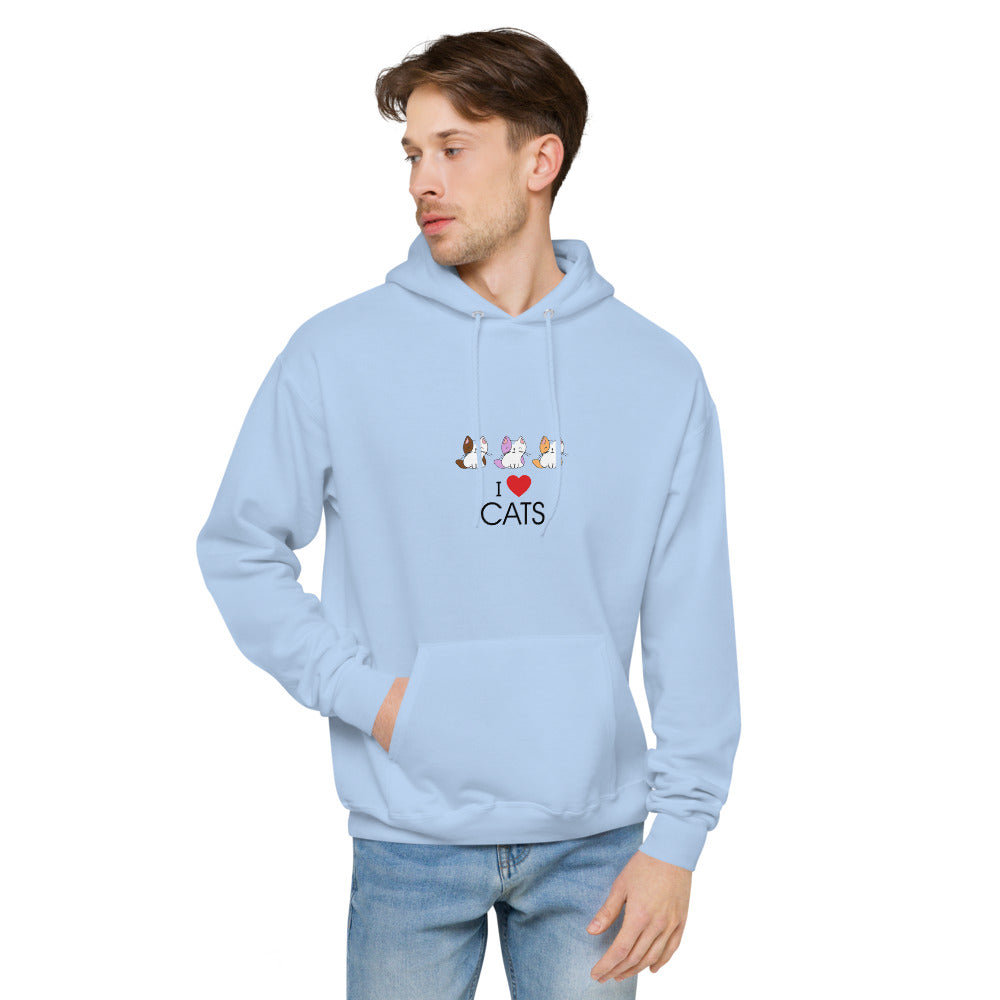 I LOVE CATS- unisex fleece hoodie