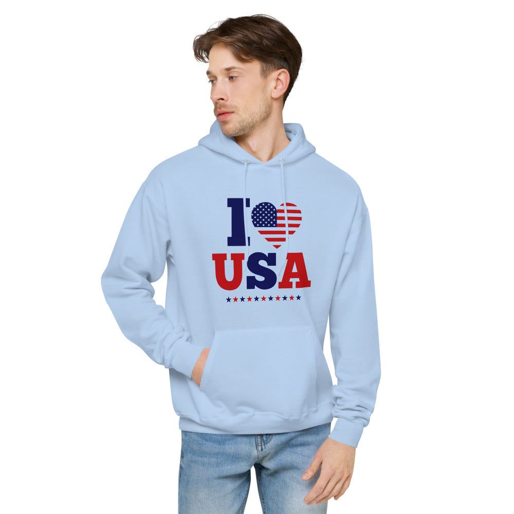I LOVE USA - unisex fleece hoodie