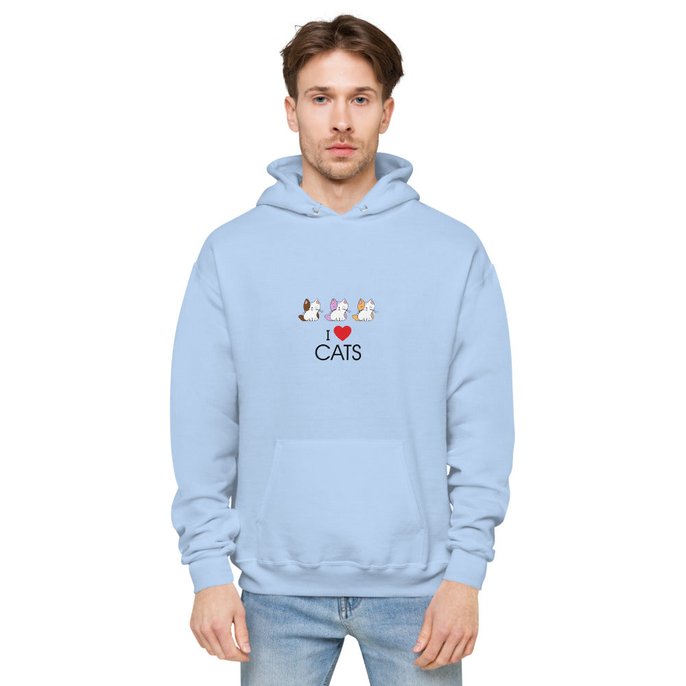 I LOVE CATS- unisex fleece hoodie