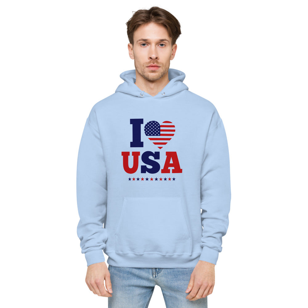 I LOVE USA - unisex fleece hoodie