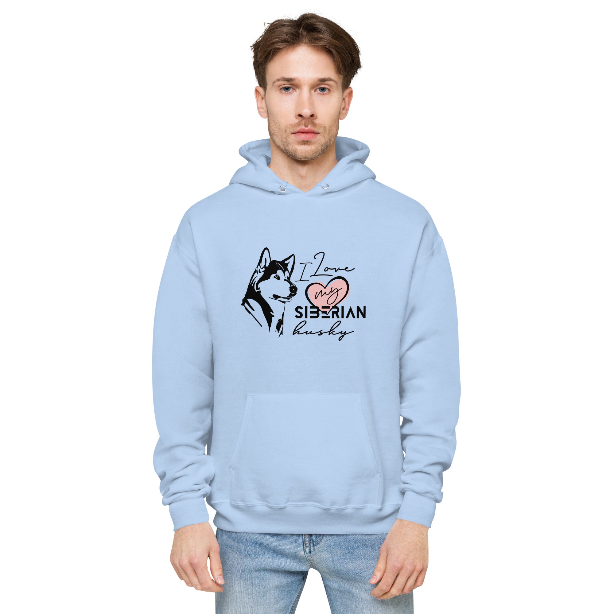 I LOVE MY SIBERIAN HUSKY - Unisex fleece hoodie