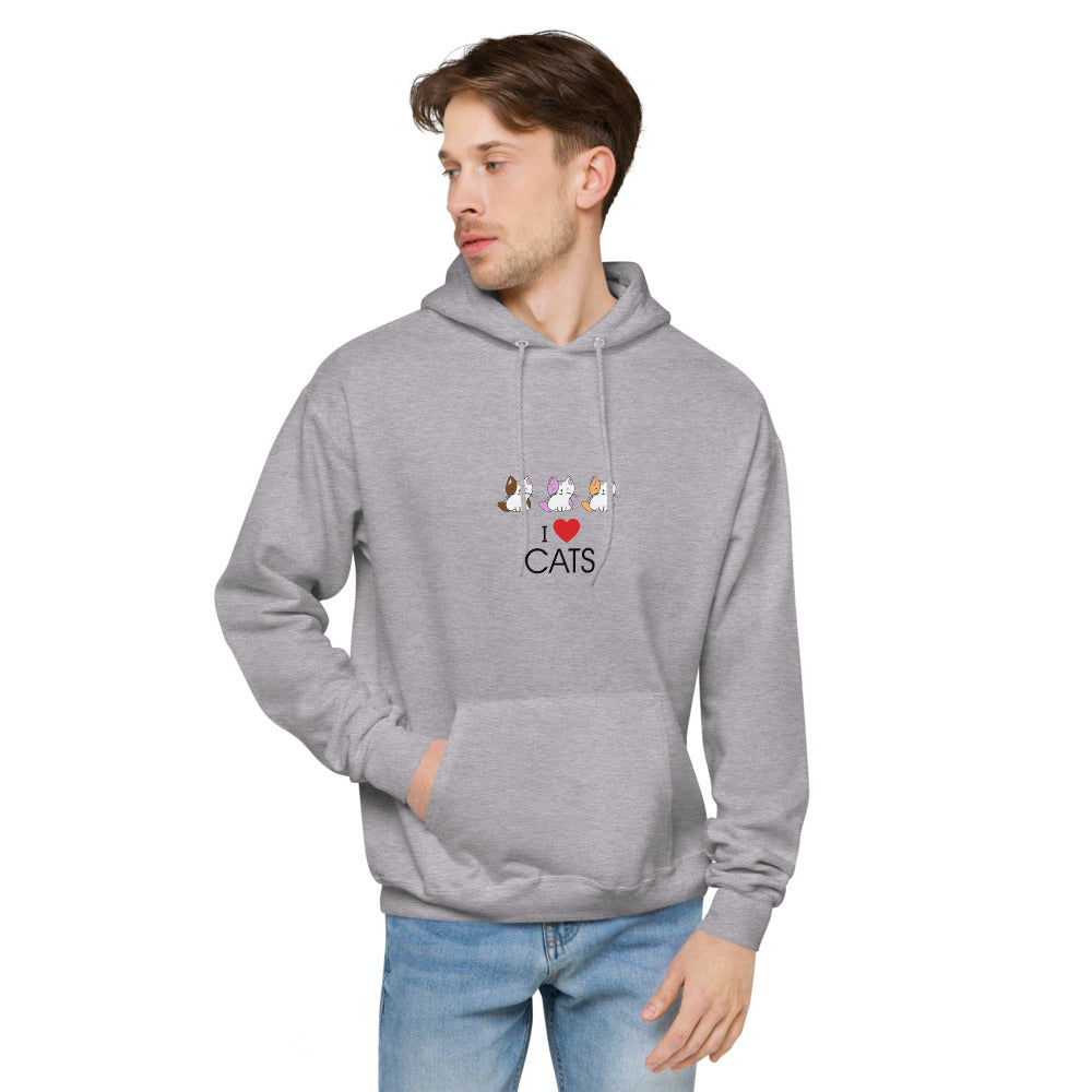 I LOVE CATS- unisex fleece hoodie