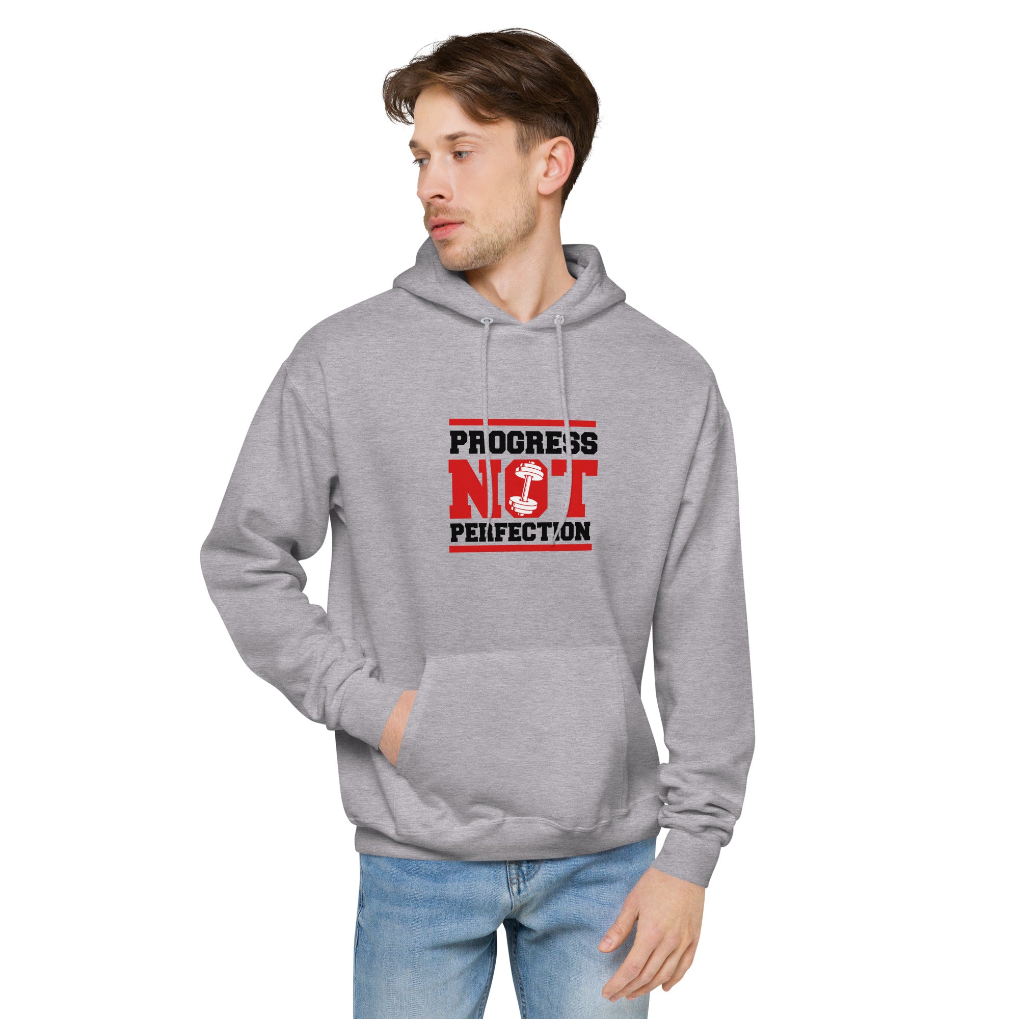 PROGRESS NOT PERFECTION - Unisex fleece hoodie