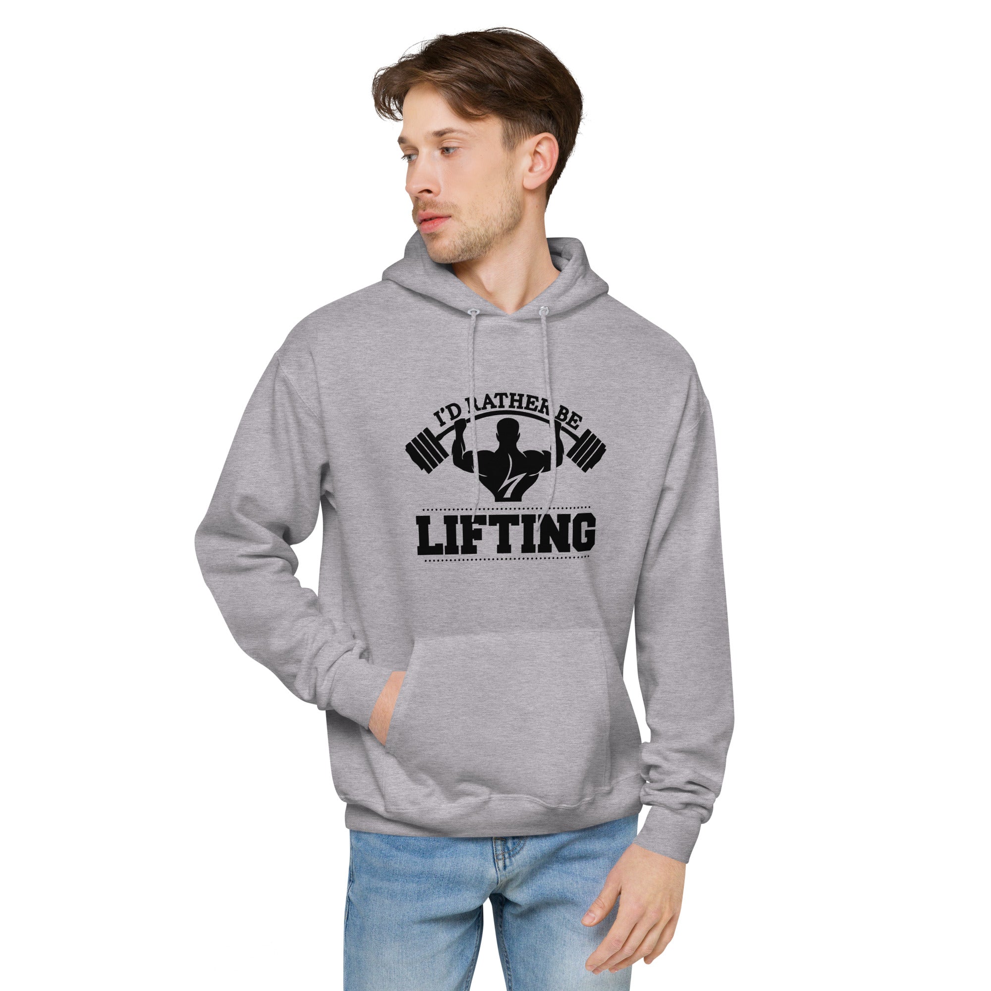 I'D RATHER BE LIFTING - Unisex fleece hoodie