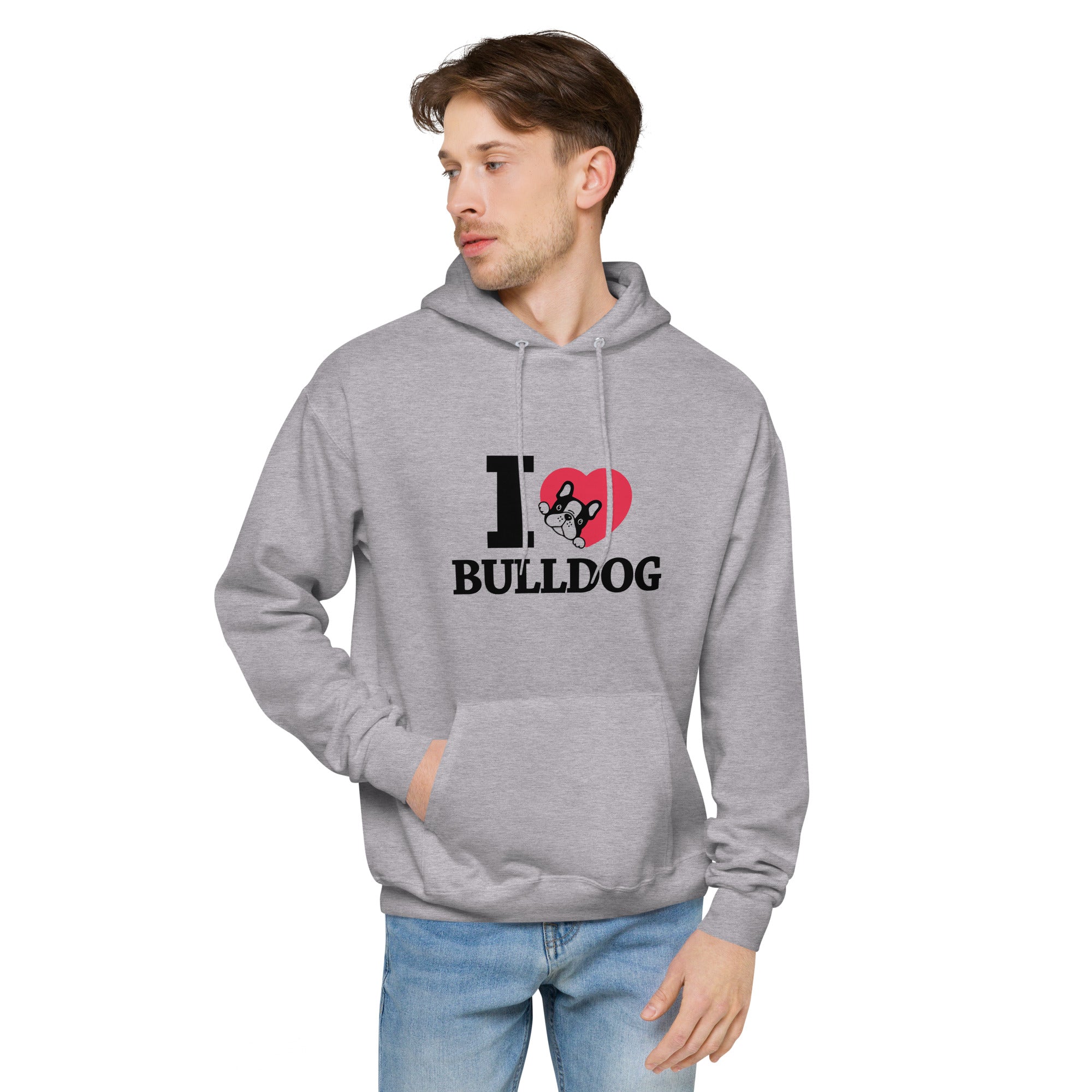 I LOVE BULLDOG - Unisex fleece hoodie