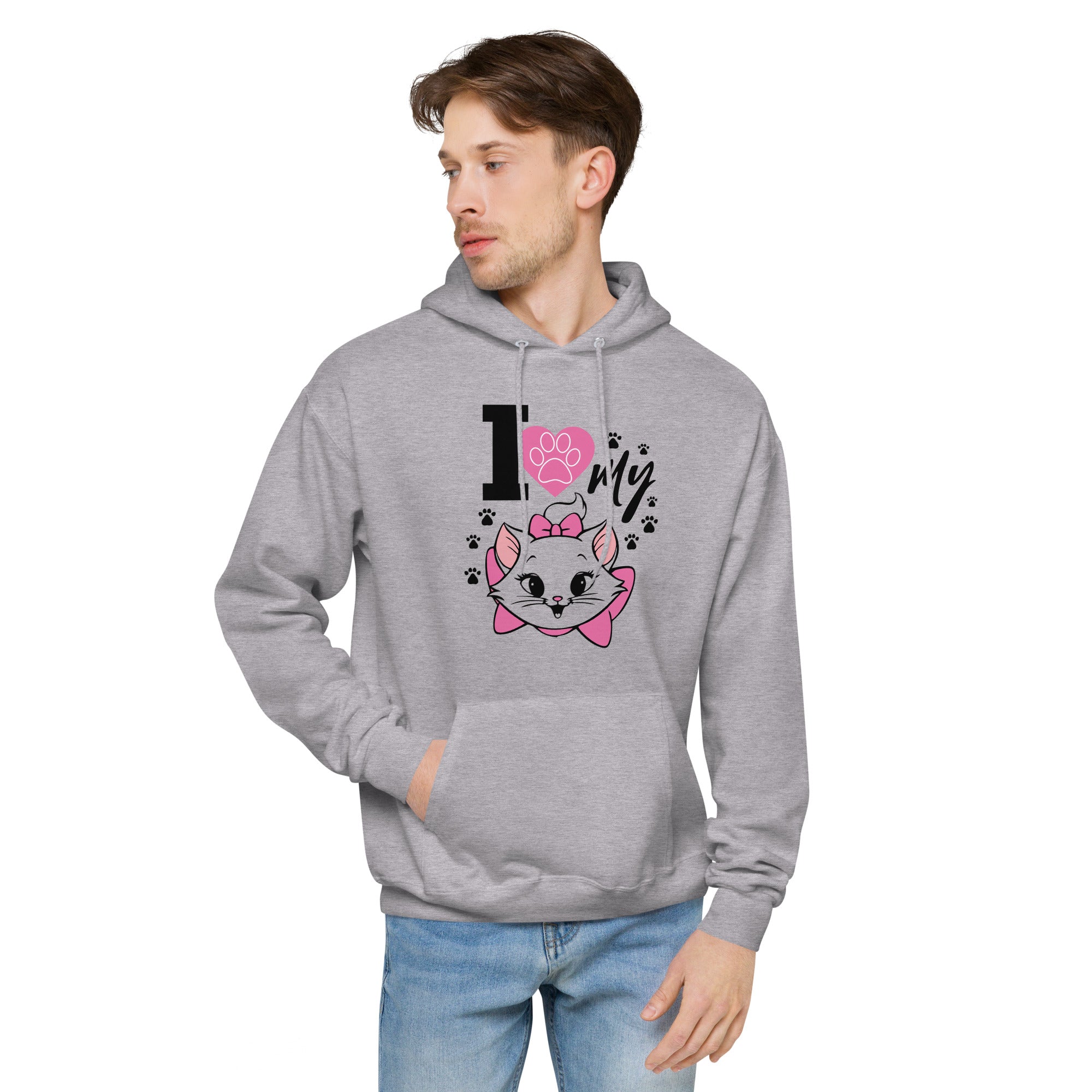 I LOVE MY CAT - Unisex fleece hoodie