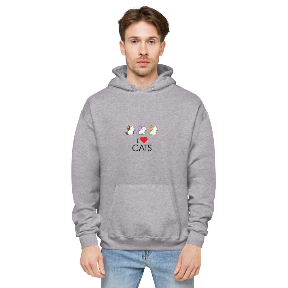 I LOVE CATS- unisex fleece hoodie