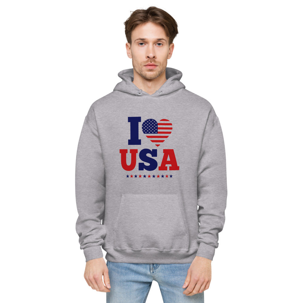 I LOVE USA - unisex fleece hoodie
