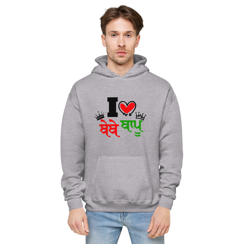 I LOVE BEBE BAPU - Unisex fleece hoodie