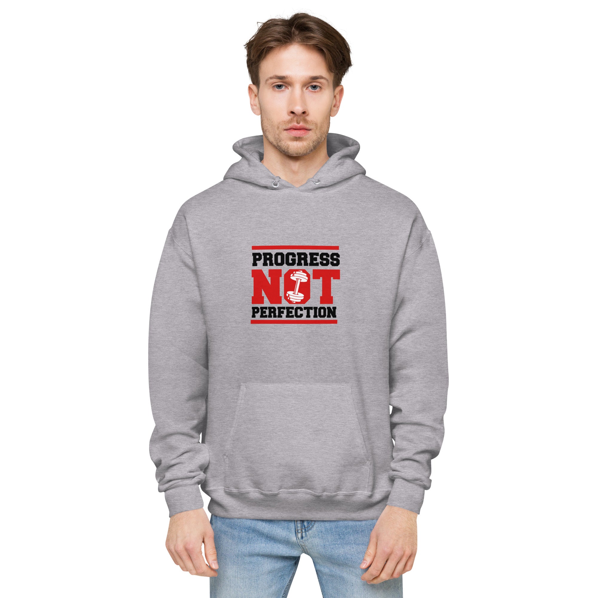 PROGRESS NOT PERFECTION - Unisex fleece hoodie