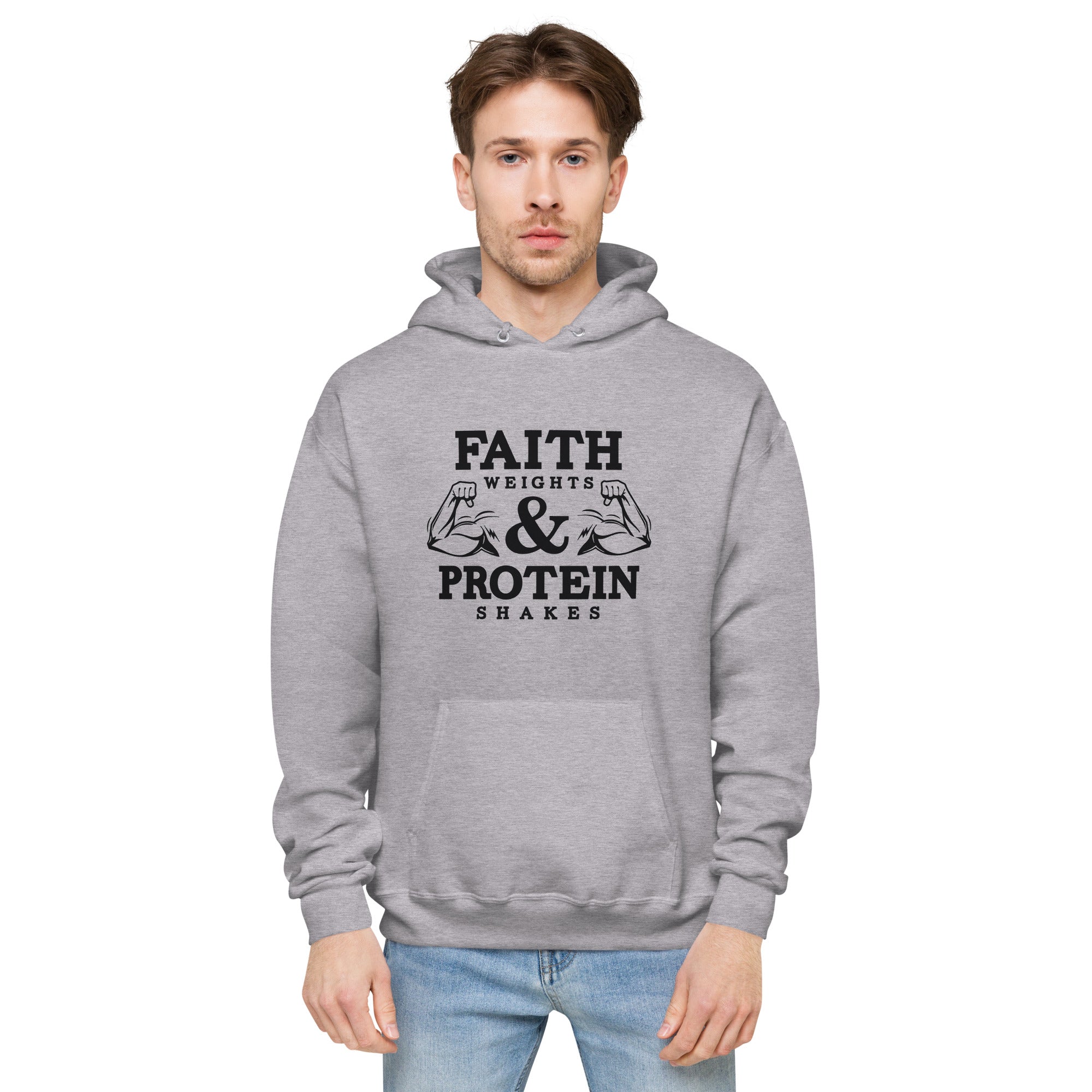 FAITH WEIGHTS & PROTEIN SHAKES - Unisex fleece hoodie