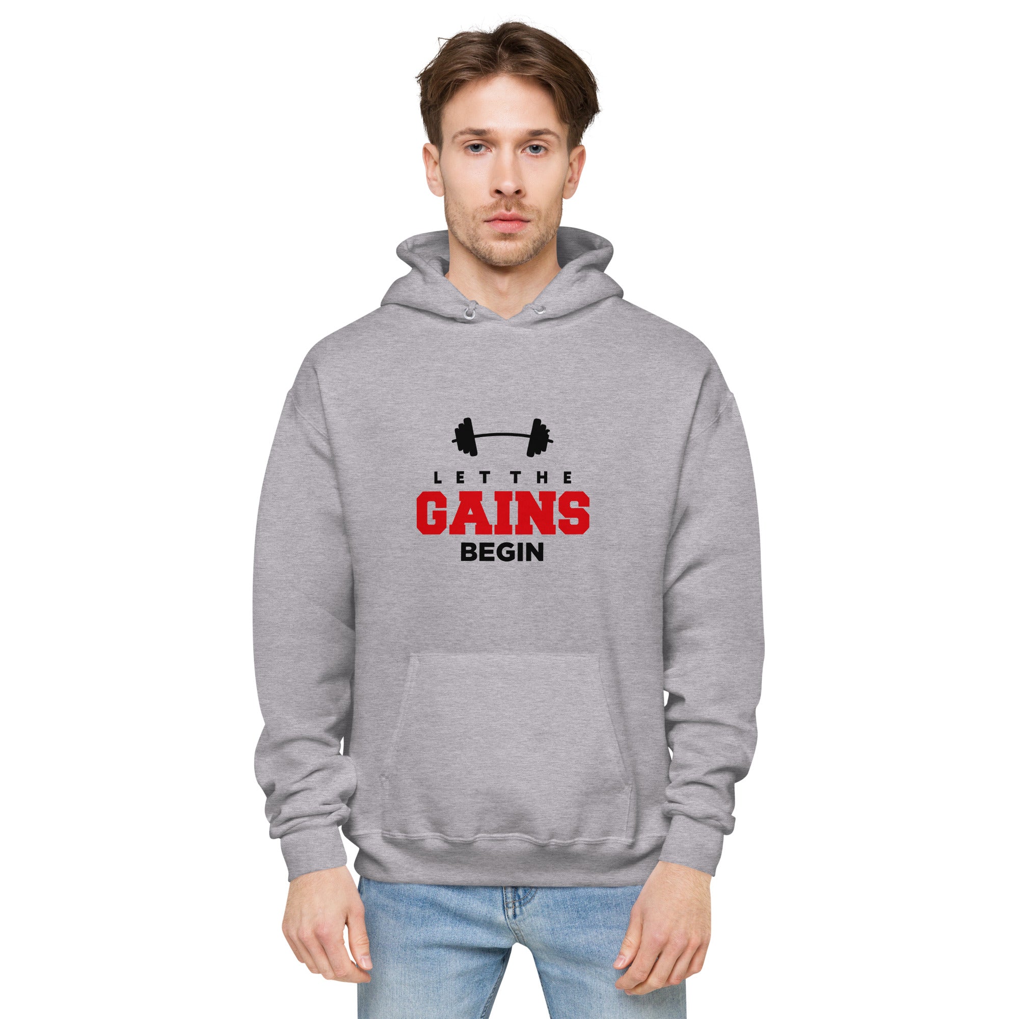 LET THE GAINS BEGIN - Unisex fleece hoodie