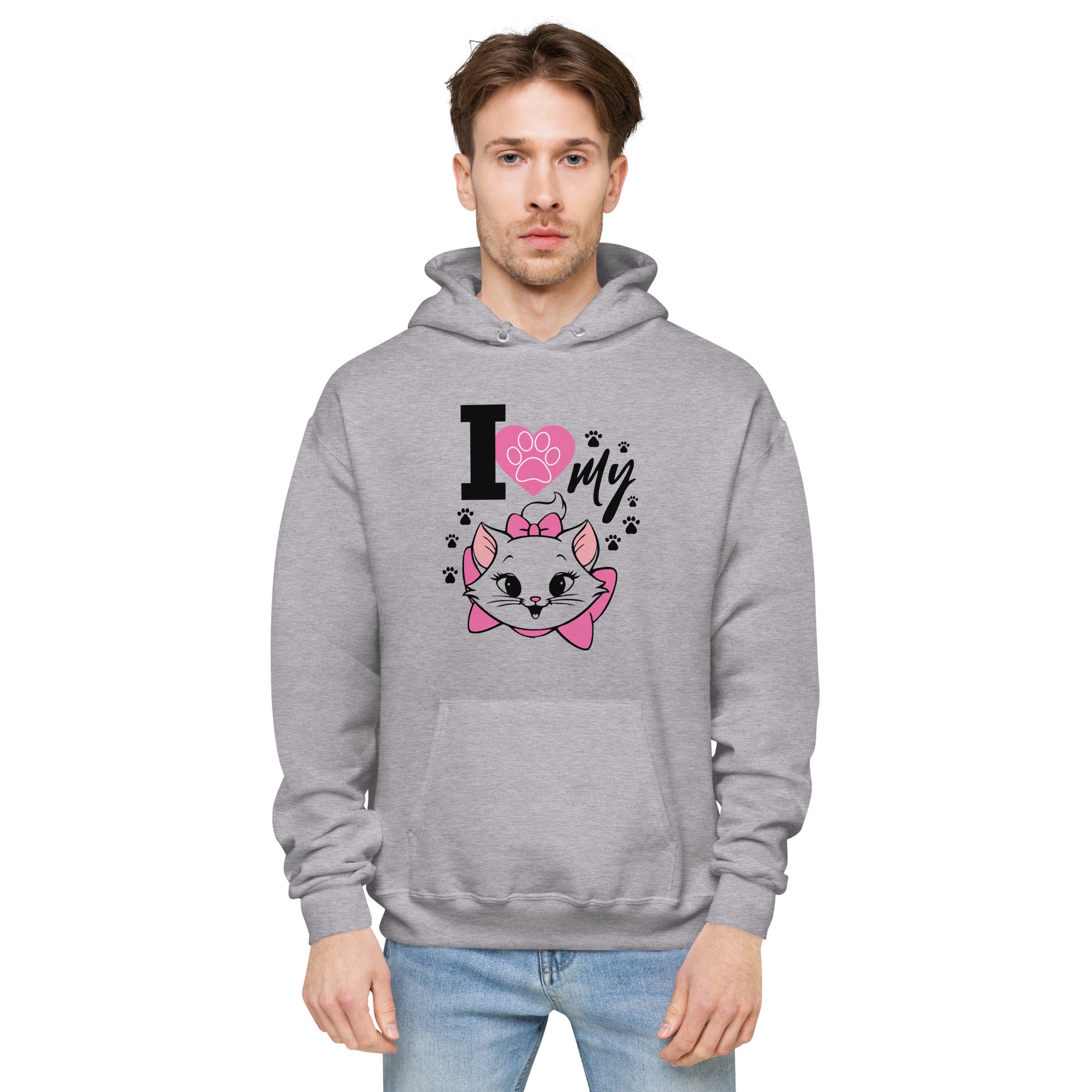 I LOVE MY CAT - Unisex fleece hoodie