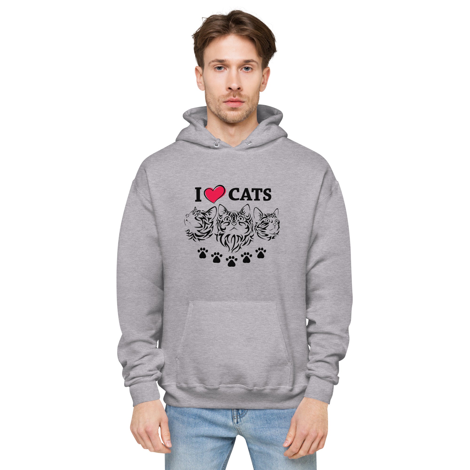 I LOVE CATS - Unisex fleece hoodie