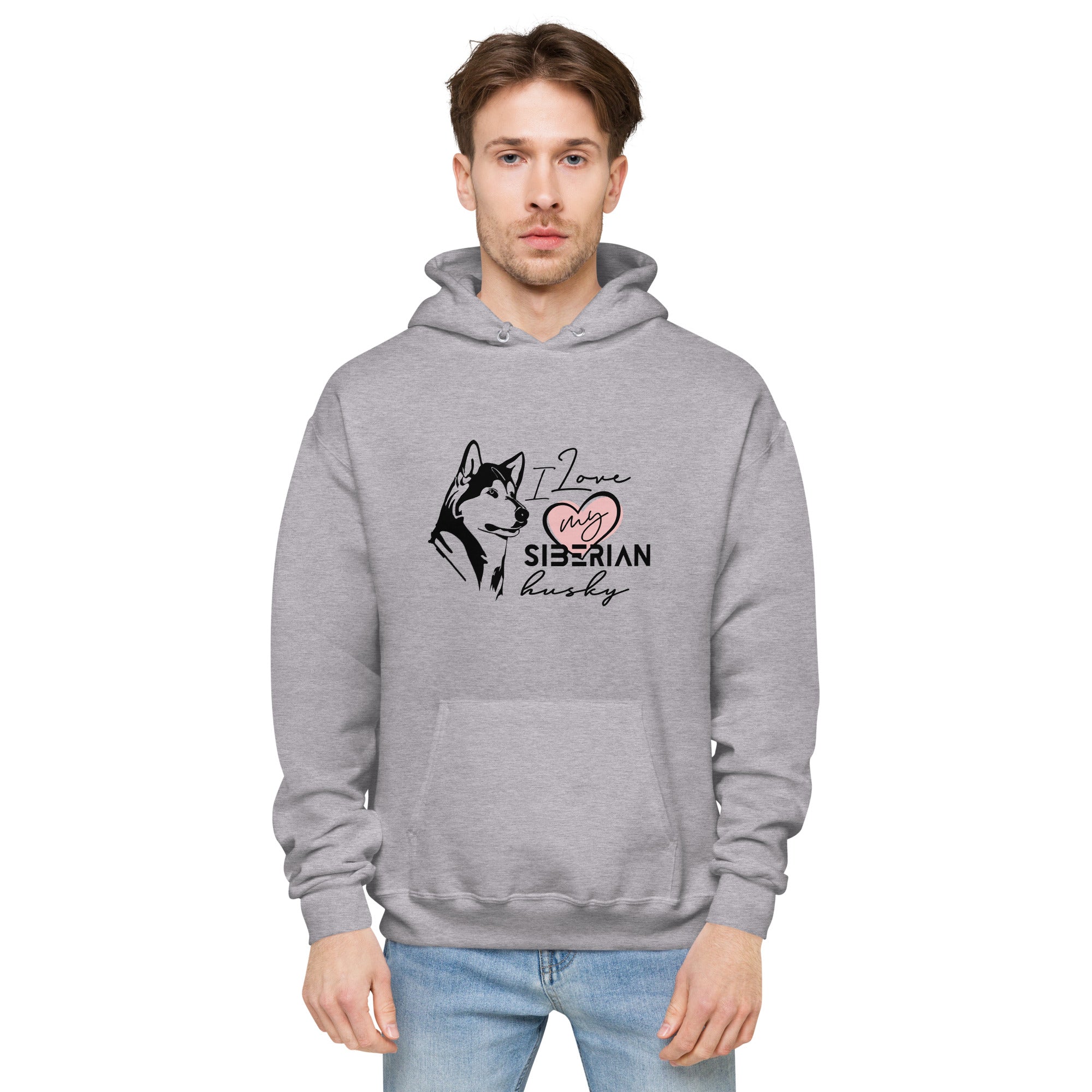 I LOVE MY SIBERIAN HUSKY - Unisex fleece hoodie