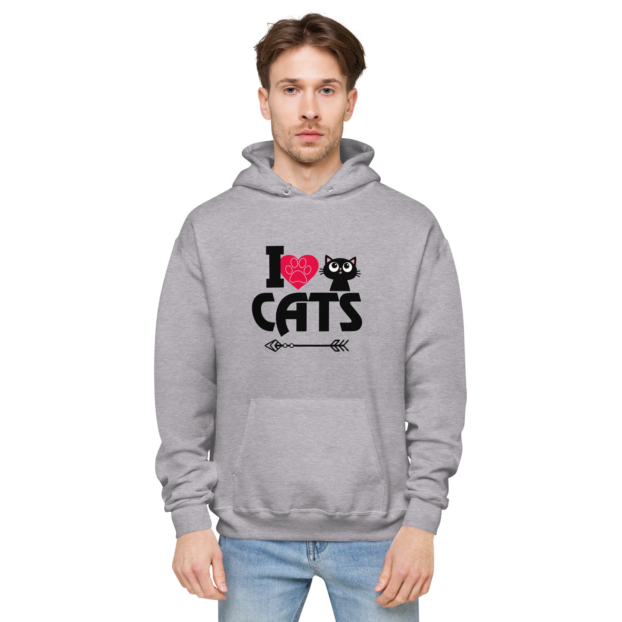 I LOVE CATS - Unisex fleece hoodie