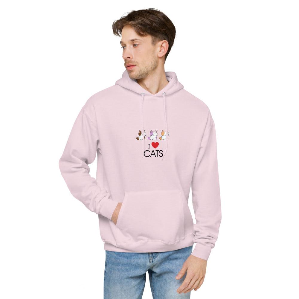 I LOVE CATS- unisex fleece hoodie