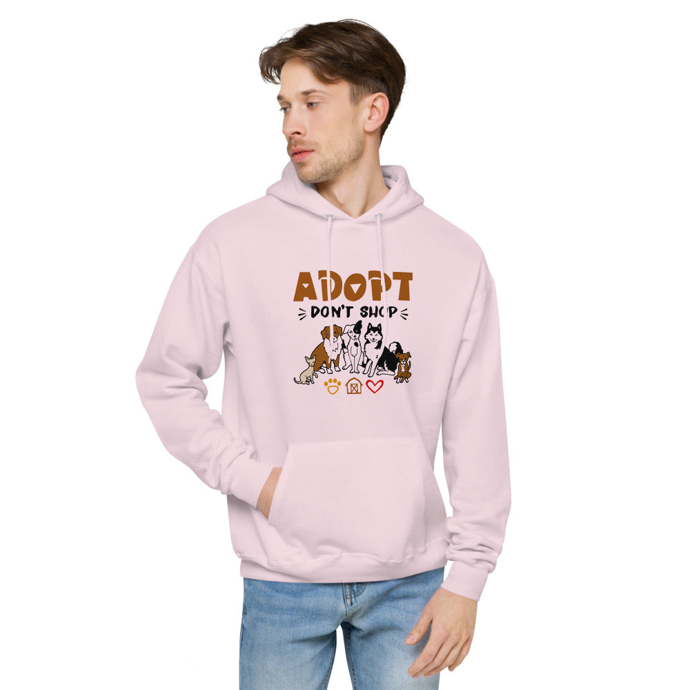 ADOPT DON'T SHOP - unisex fleece hoodie