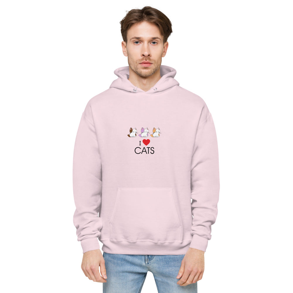 I LOVE CATS- unisex fleece hoodie