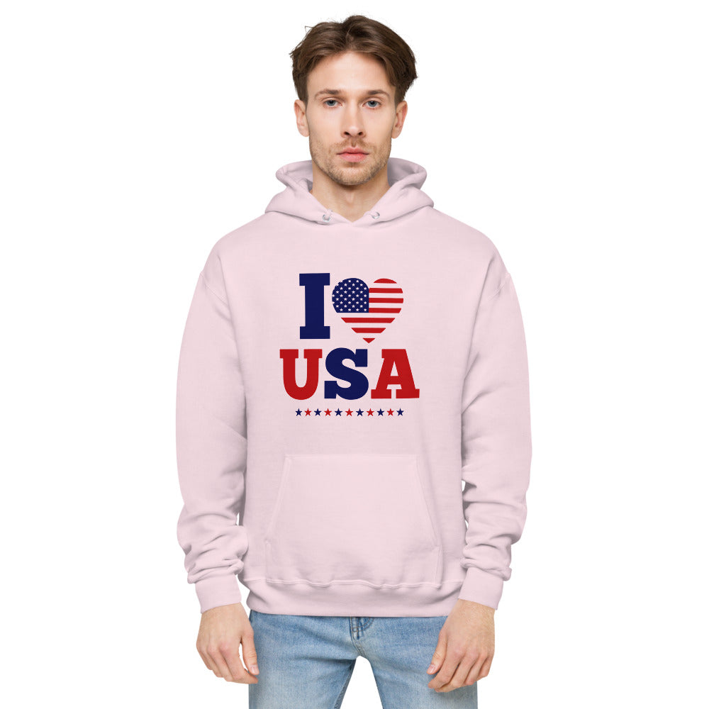 I LOVE USA - unisex fleece hoodie
