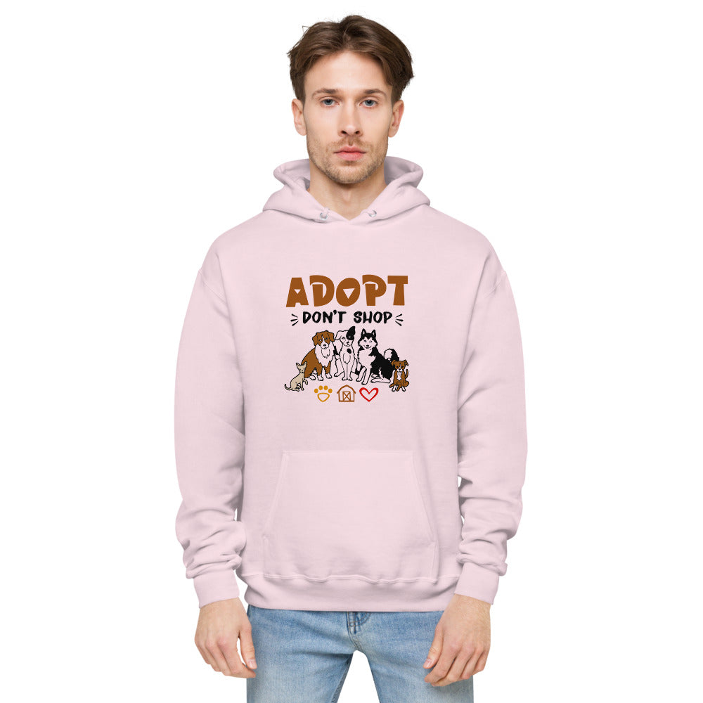 ADOPT DON'T SHOP - unisex fleece hoodie