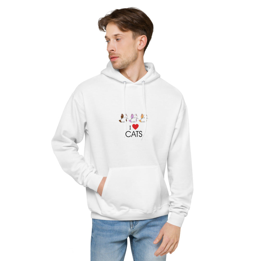 I LOVE CATS- unisex fleece hoodie