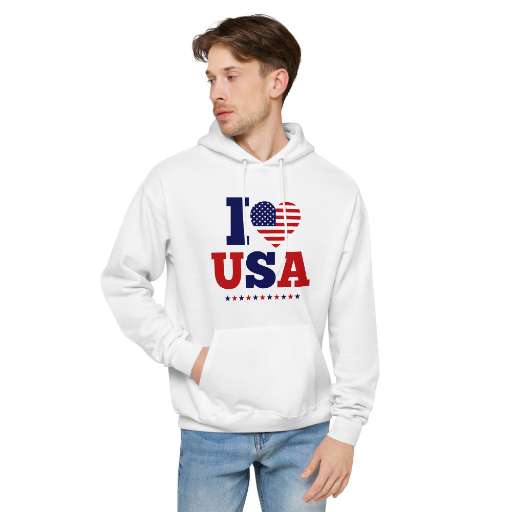I LOVE USA - unisex fleece hoodie