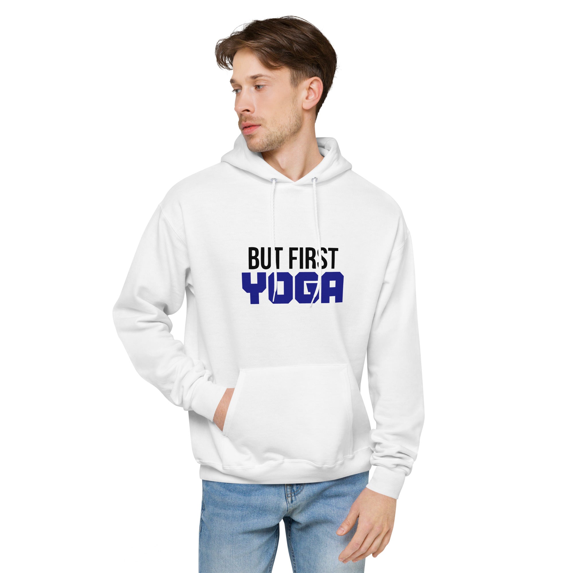 BUT FIRST YOGA - Unisex fleece hoodie