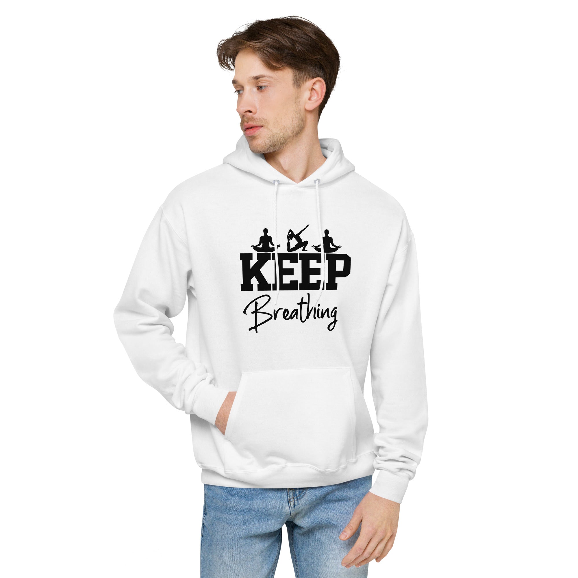 KEEP BREATHING - Unisex fleece hoodie