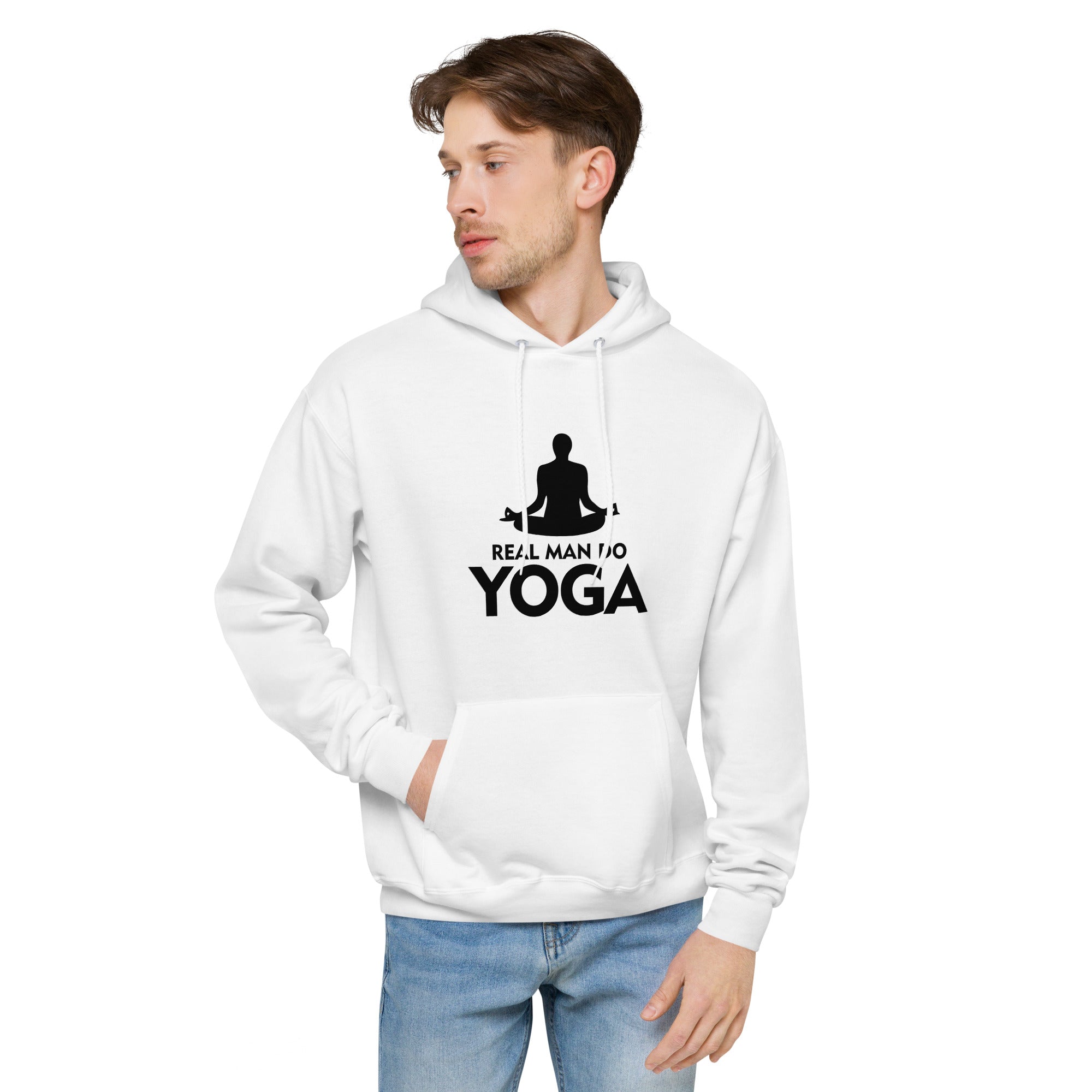 REAL MAN DO YOGA - Unisex fleece hoodie