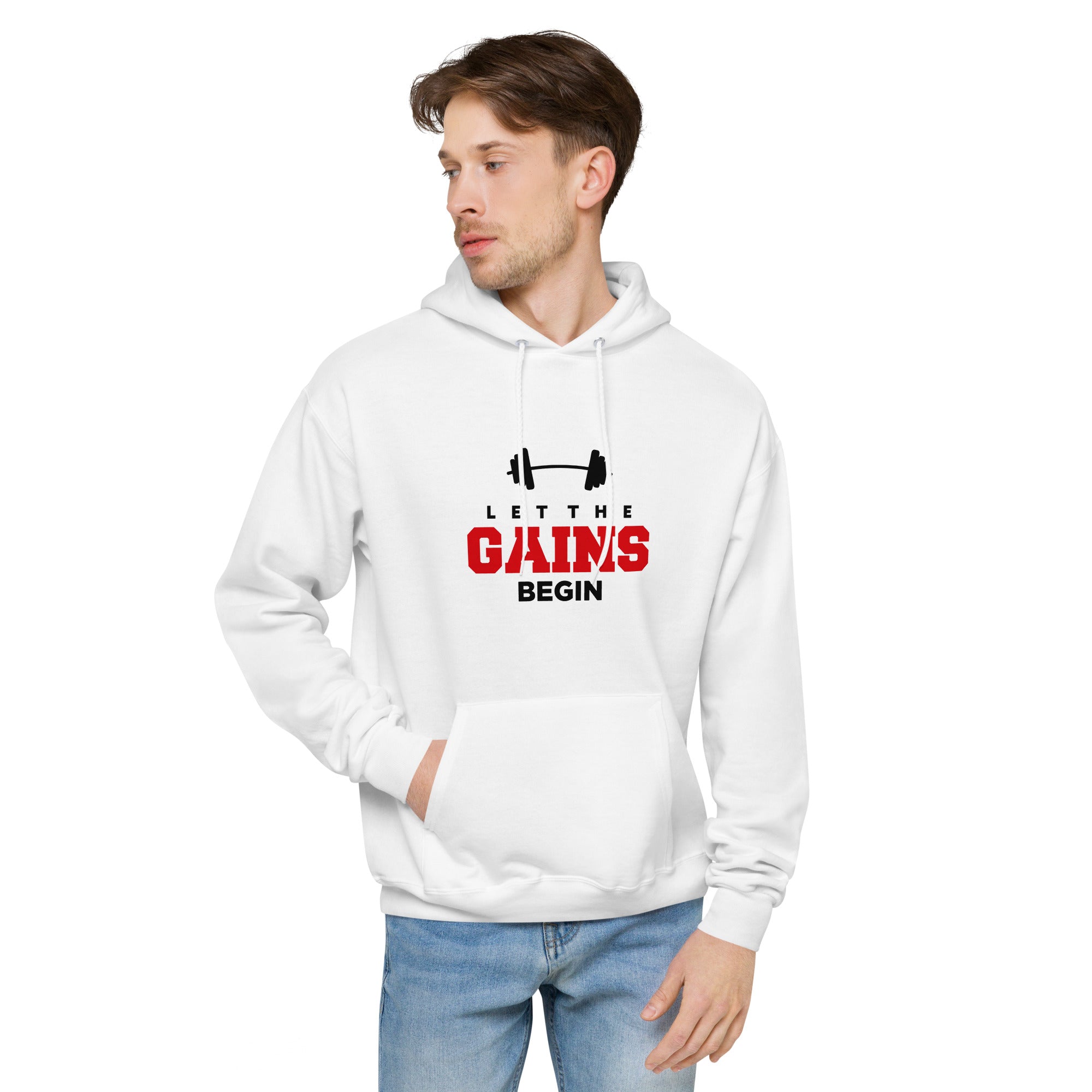 LET THE GAINS BEGIN - Unisex fleece hoodie