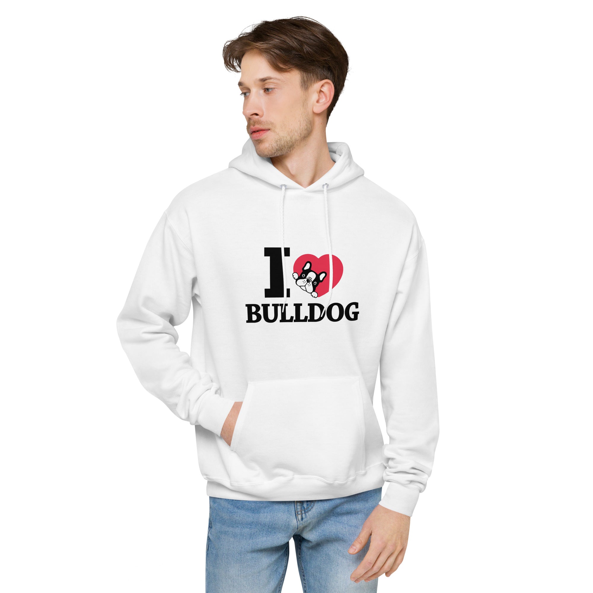 I LOVE BULLDOG - Unisex fleece hoodie