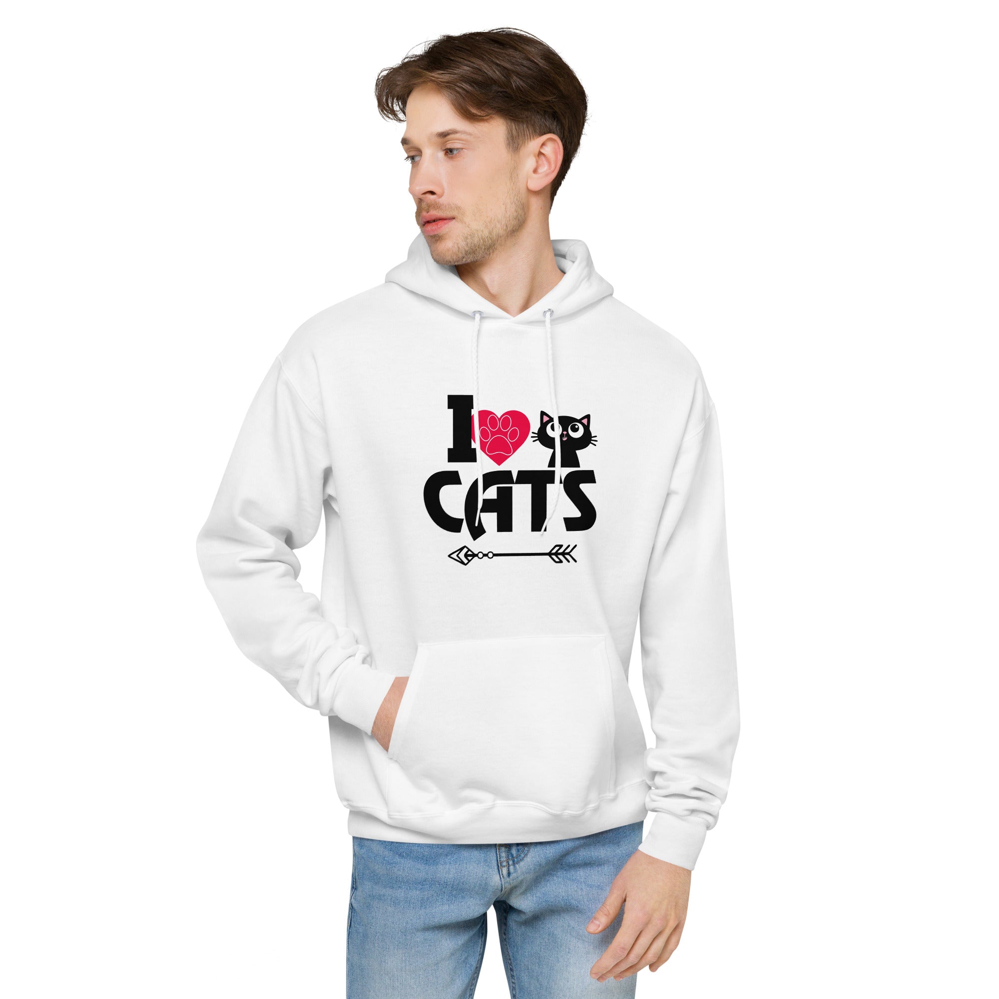 I LOVE CATS - Unisex fleece hoodie