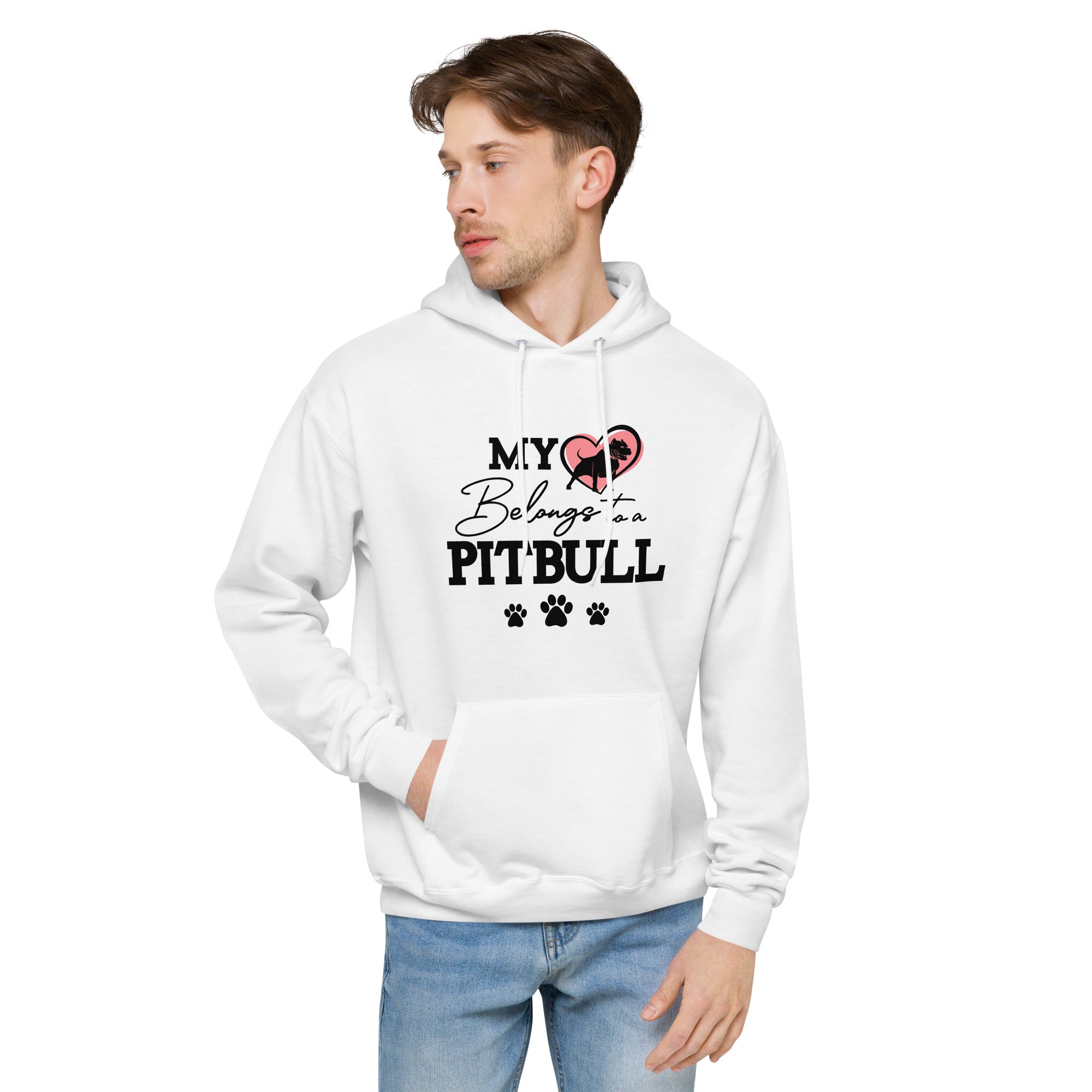 MY BELONGS TO A PITBULL - Unisex fleece hoodie